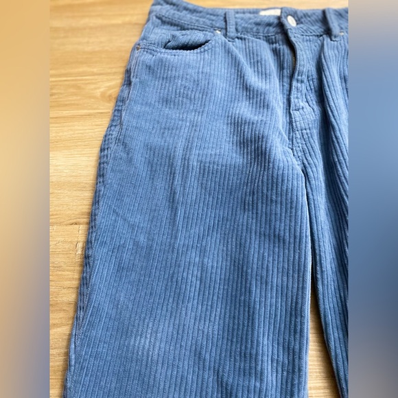 ❤️❤️PacSun Slate Blue Corduroy High-Waisted Straight Leg Short -Length Mom Pants - Picture 3 of 10